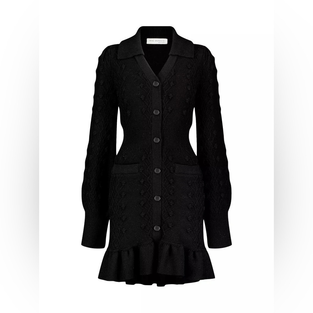 NWT Mac Duggal Bobble-Knit Sweater Dress